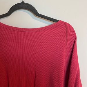 Free people Pink Amelia oversized thermal top medium